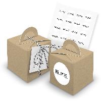 itenga 24x W�rfelbox mit Griff braun + Garn schwarz (V32...