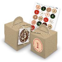 itenga SET Adventskalender W�rfelboxen braun + Garn + An...