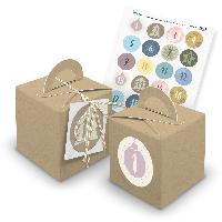 itenga SET Adventskalender W�rfelboxen braun + Garn + An...