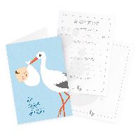 itenga 12x Klappkarten "Ich werde getauft" Storch mit Ba...