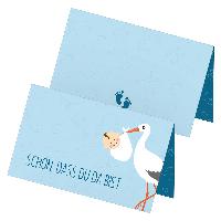 itenga 24x Tischkarten "Storch mit Baby / Sch�n dass du ...