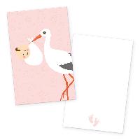 itenga 24x K�rtchen "Storch mit Baby" rosa pastell in Vi...