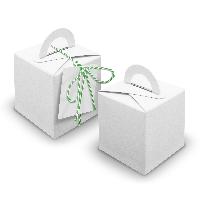 V25 24x W�rfelboxen mit Griff wei� + Garn gr�n + Anh�nger