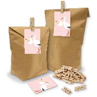 itenga SET Geschenkt�ten "Storch mit Baby" rosa 24x T�te...