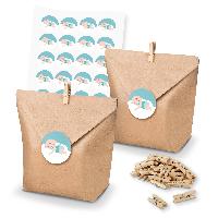 itenga SET 24x Geschenkt�ten + Klammern Baby auf Wolke (...
