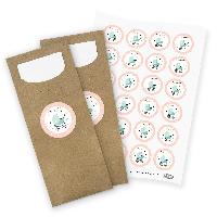 itenga 24x Bestecktaschen + Stickerbogen 