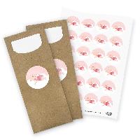 itenga 24x Bestecktaschen + Stickerbogen "Baby auf Wolke...