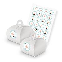 itenga SET 24x Geschenkschachtel mit Griff wei� + Sticke...