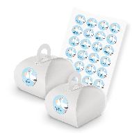 itenga SET 24x Geschenkschachtel mit Griff wei� + Sticke...
