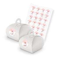 itenga SET 24x Geschenkschachtel mit Griff wei� + Sticke...