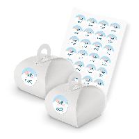 itenga SET 24x Geschenkschachtel mit Griff wei� + Sticke...