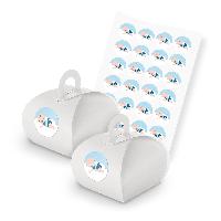 itenga SET 24x Geschenkschachtel mit Griff wei� + Sticke...