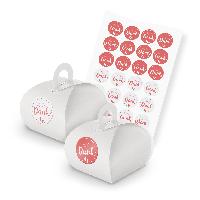 itenga SET 24x Geschenkschachtel mit Griff wei� + Sticke...