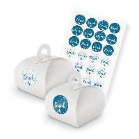 itenga SET 24x Geschenkschachtel mit Griff wei� + Sticke...