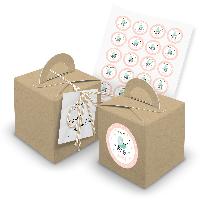 itenga 24x W�rfelbox mit Griff braun + Garn beige (V33)...