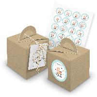 itenga 24x W�rfelbox mit Griff braun + Garn beige  (V33)...