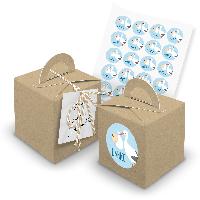itenga 24x W�rfelbox mit Griff braun + Garn beige (V33)...