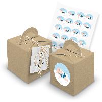 itenga 24x W�rfelbox mit Griff braun + Garn beige  (V33)...