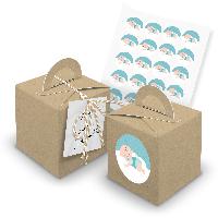 itenga 24x W�rfelbox mit Griff braun + Garn beige (V33)...
