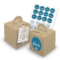 itenga 24x W�rfelbox mit Griff braun + Garn beige  (V33)...
