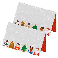itenga 24 x Tischkarten Weihnachtsbande versch. Figuren ...