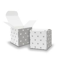 itenga W�rfelbox aus Karton 6,5x6,5cm Muster Sterne