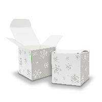 itenga W�rfelbox aus Karton 6,5x6,5cm Muster Schneeflocken