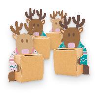 itenga Rentierbande 4 Figuren zum Aufstellen + 4 Kartonw...