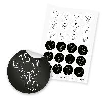 itenga 24x Zahlensticker Z48 Rentier linear 1-24 Schwarz...