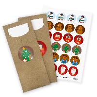 itenga 24x Bestecktaschen + Stickerbogen Weihnachtsbande...