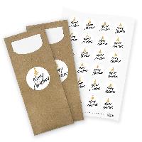 itenga 24x Bestecktaschen + Stickerbogen 