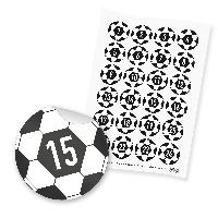 itenga 24x Zahlensticker Z50 Fu�ballbande 1-24 Schwarz Wei�