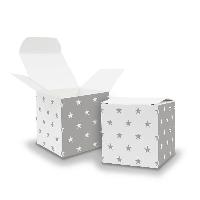 25x itenga W�rfelbox aus Karton 6,5x6,5cm Muster Sterne