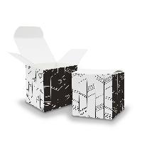 50x itenga W�rfelbox aus Karton 6,5x6,5cm Muster Abstrakt