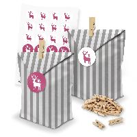 itenga SET Adventskalender 24 x T�ten Streifen + Klammer...