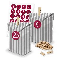 itenga SET Adventskalender 24 x T�ten Streifen + Klammer...
