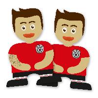 itenga 10x Fu�ballbande Rot Schwarz Sticker 10 x 14 cm