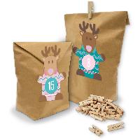 SET Adventskalender Rentierbande 24x T�ten + Klammern + ...