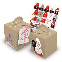 Adventskalender zum F�llen W�rfelboxen braun (V28) + Wic...
