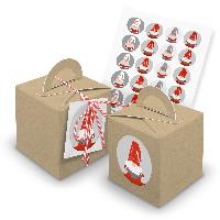 itenga SET 24x W�rfelboxen mit Griff Braun (V28) + Motiv...