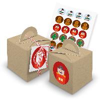 itenga SET 24x W�rfelboxen mit Griff Braun (V28) + Motiv...