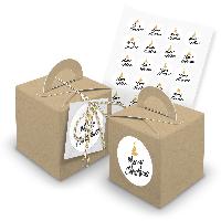 itenga SET 24x W�rfelboxen mit Griff Braun (V34) + Motiv...