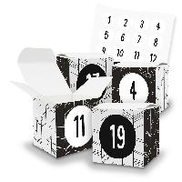 Adventskalender zum F�llen 24x W�rfel mit Muster (V40) +...