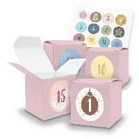 Adventskalender zum F�llen 24x W�rfel Rosa (V41) + Stick...
