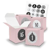Adventskalender zum F�llen 24x W�rfel Rosa (V41) + Stick...