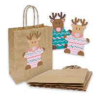 itenga SET 6x Papiert�ten mit Griff Kordel + Sticker Ren...