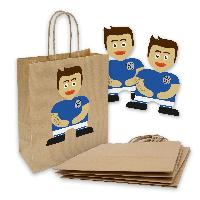 itenga SET 6x Papiert�ten mit Griff Kordel + Sticker Fu�...