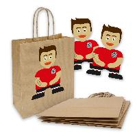 itenga SET 6x Papiert�ten mit Griff Kordel + Sticker Fu�...