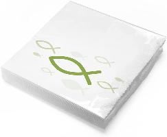 itenga Servietten Fisch Gr�n 30 x 30 cm 3-lagig 20 St�ck