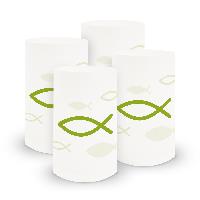 itenga 6x Windlicht klein Fisch gr�n Kommunion Konfirmat...